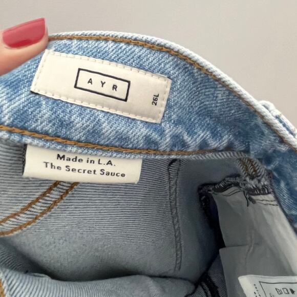 AYR The Secret Sauce Jeans Womens 26 Long Blue Light Wash Straight Leg - Picture 6 of 10